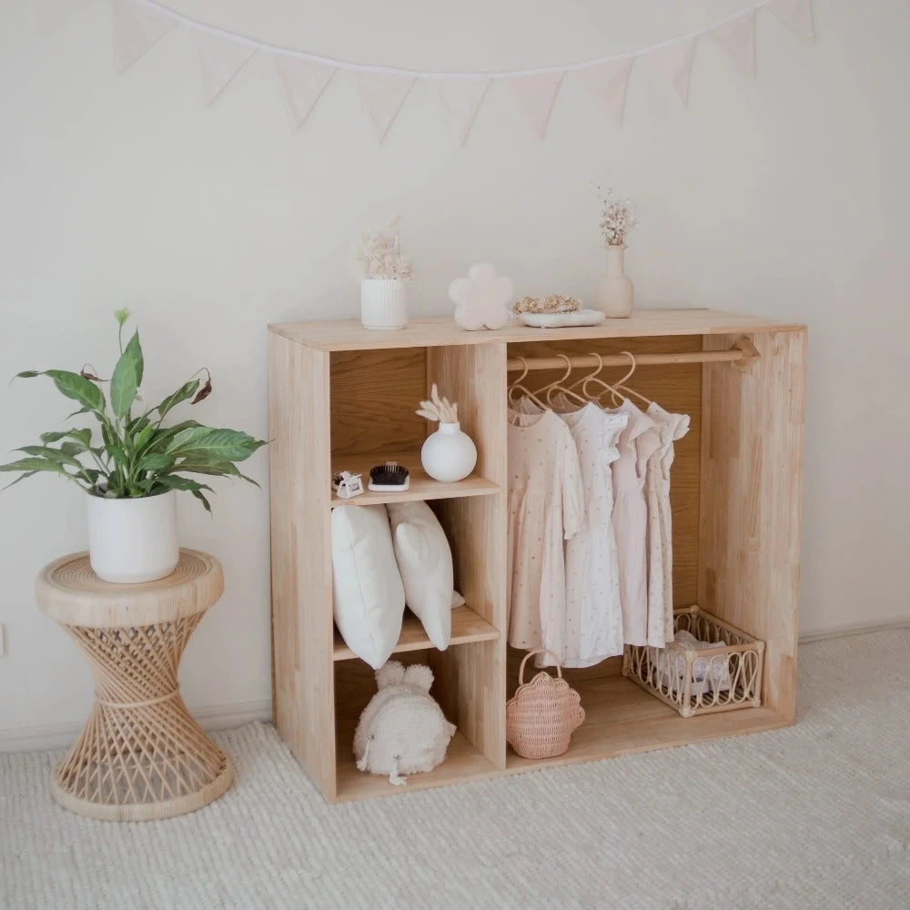 Wooden Montessori Inspired Wardrobe