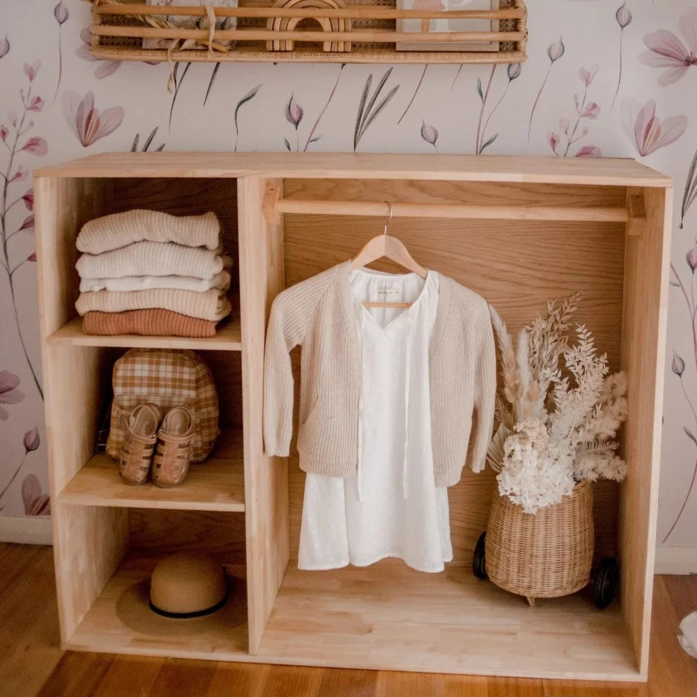 Wooden Montessori Inspired Wardrobe