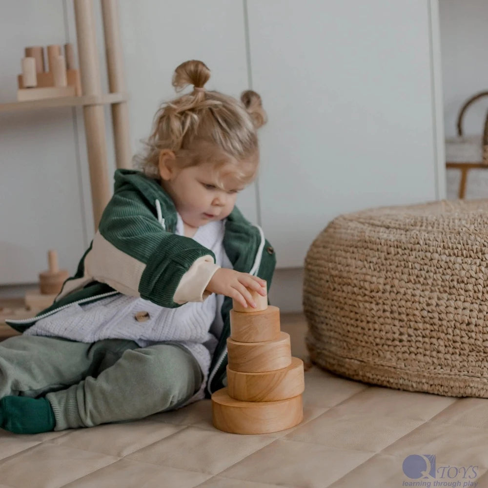 Wooden Natural Stacking Bowls