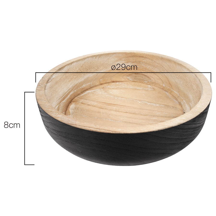 Wooden Nero Round Wooden Bowl - 29x29x8cms