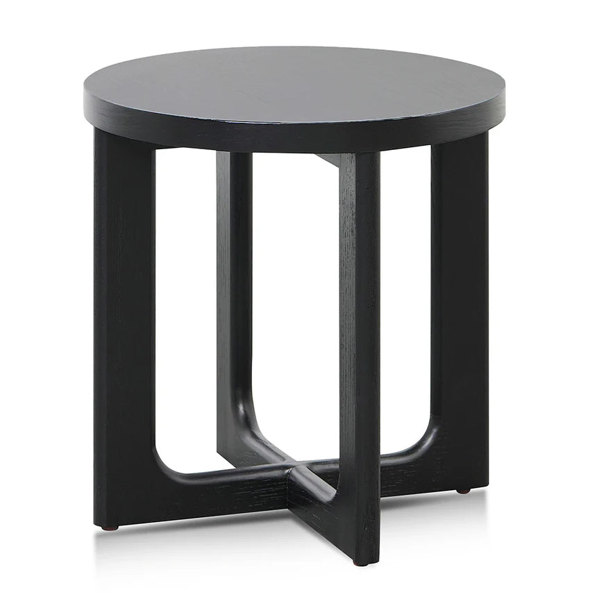 Wooden Round Side Table 50cms - Black