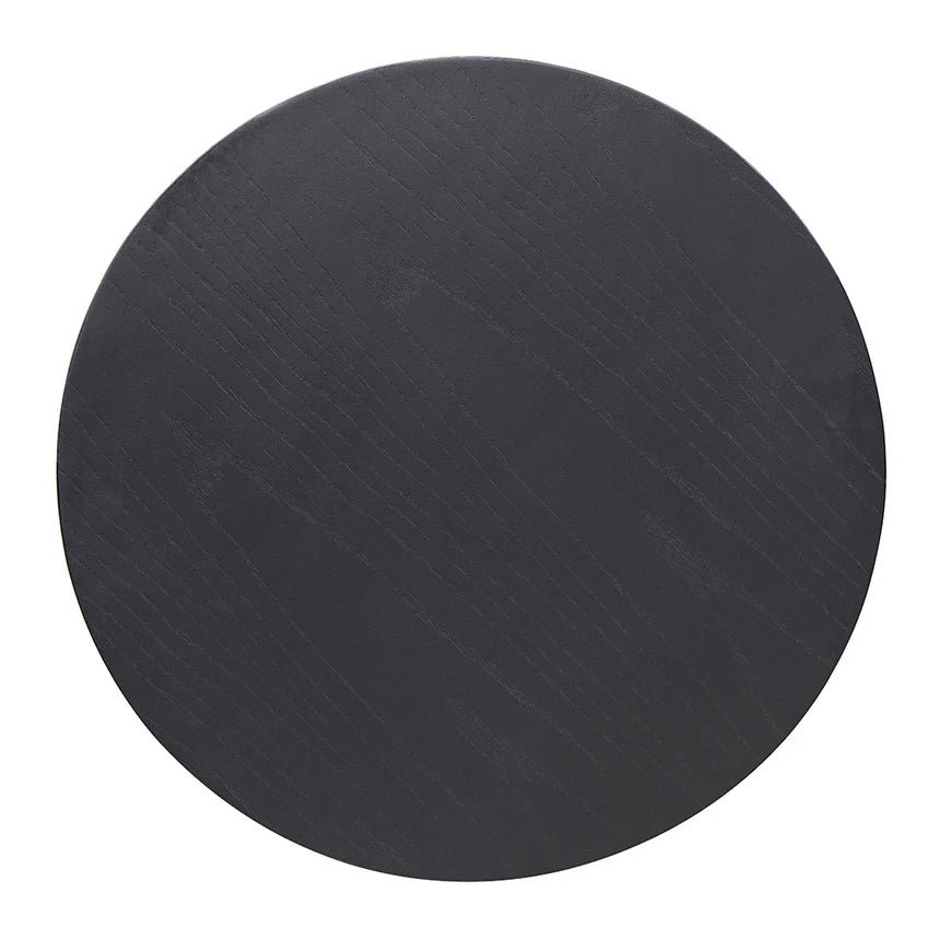 Wooden Round Side Table 50cms - Black