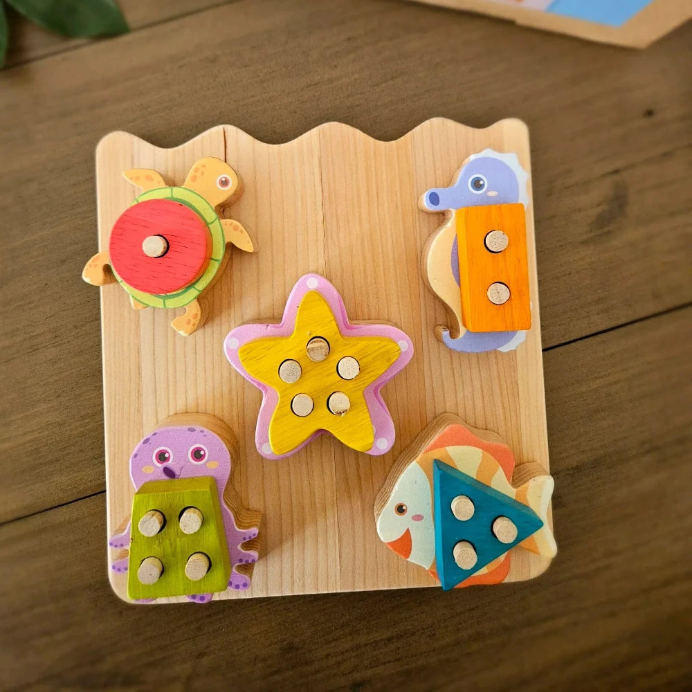 Wooden Sea Animal Shape Puzzle