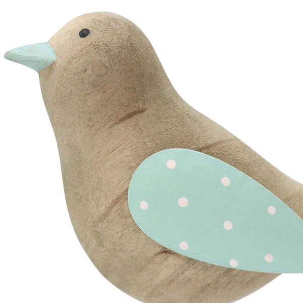 Wooden Shabby Birds Green Set of 2