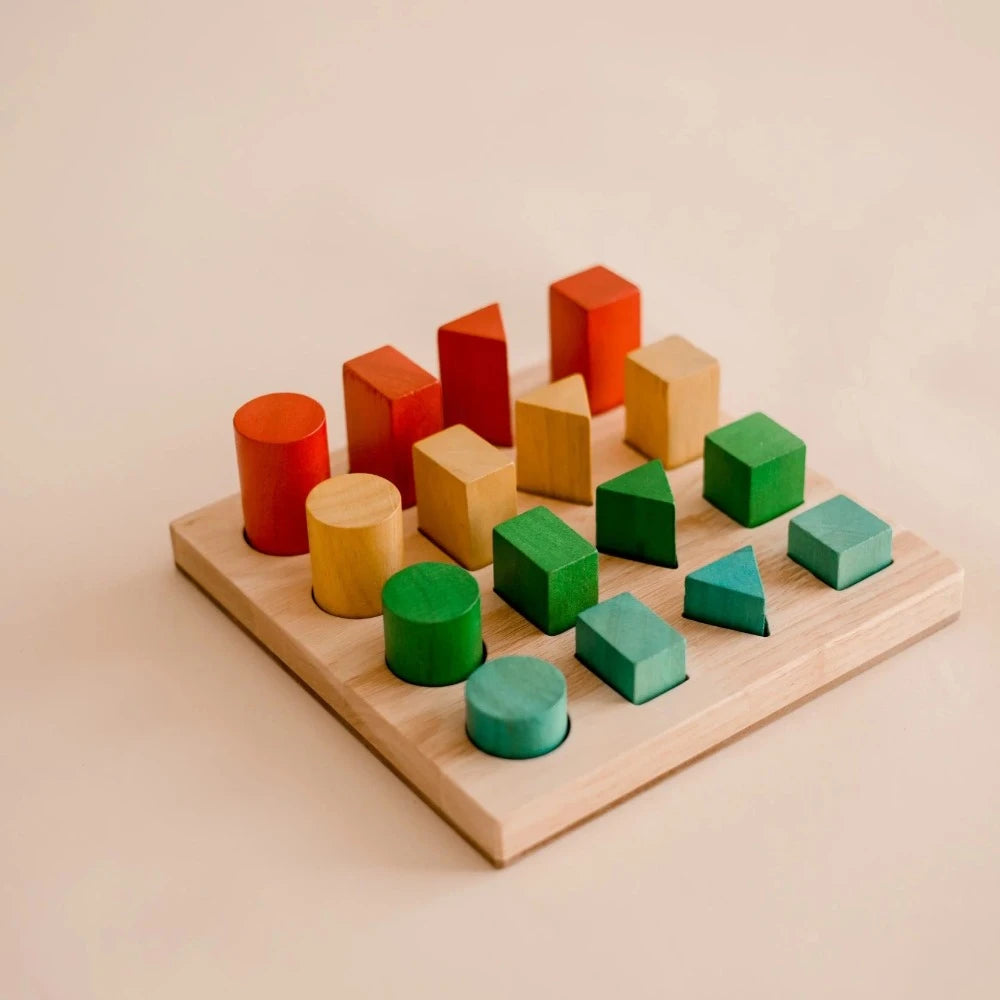 Wooden Shape and Size Puzzle Board