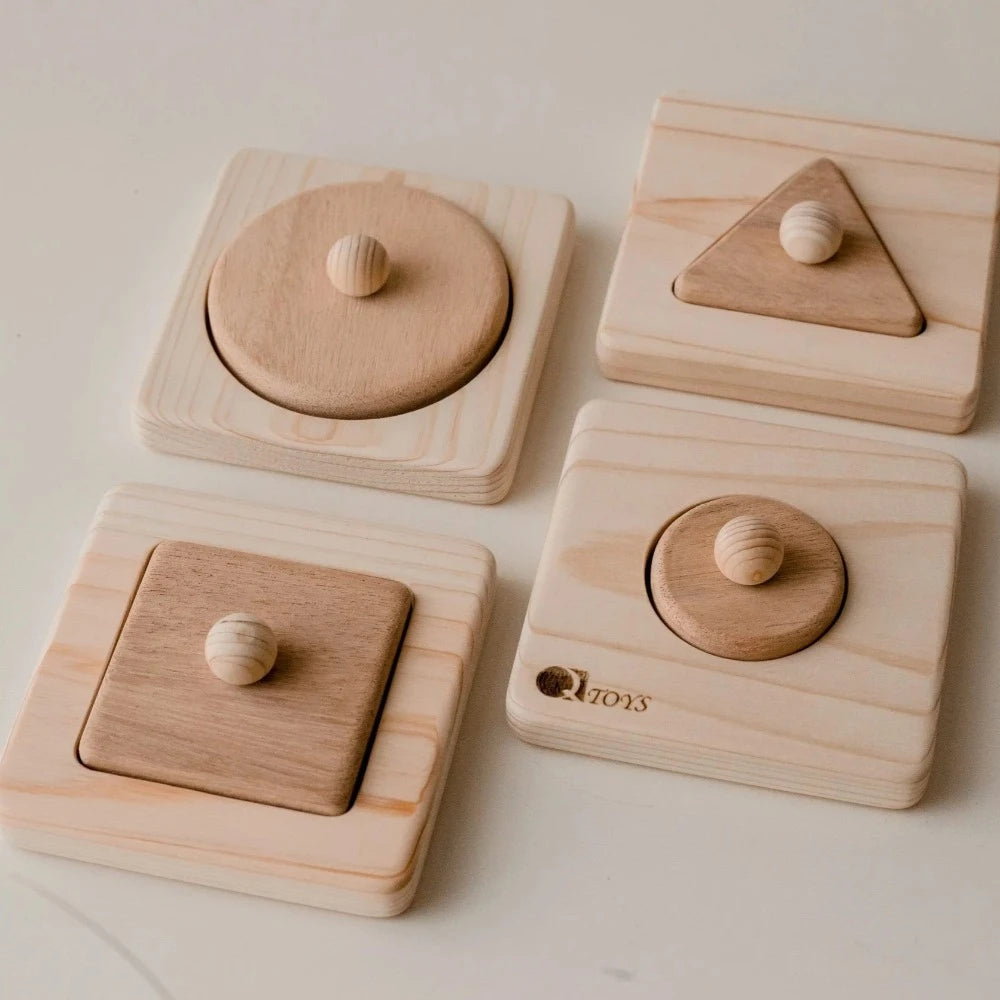 Wooden Single Shape Puzzle - Set of 4