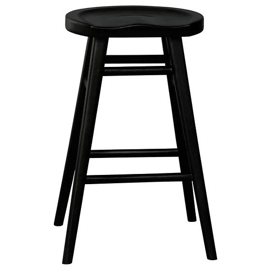 Wooden Solid Counter Stool - Black