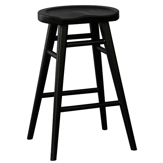 Wooden Solid Counter Stool - Black