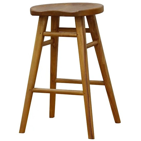 Wooden Solid Counter Stool - Brown