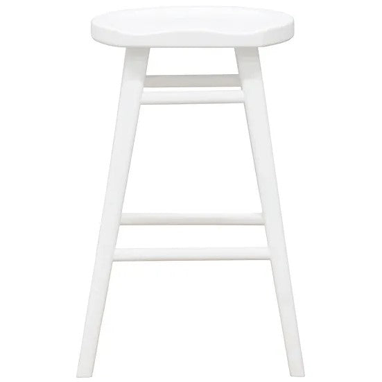 Wooden Solid Counter Stool - White