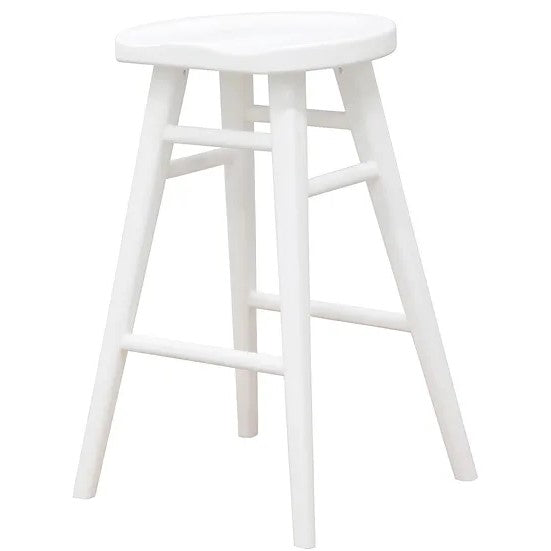 Wooden Solid Counter Stool - White