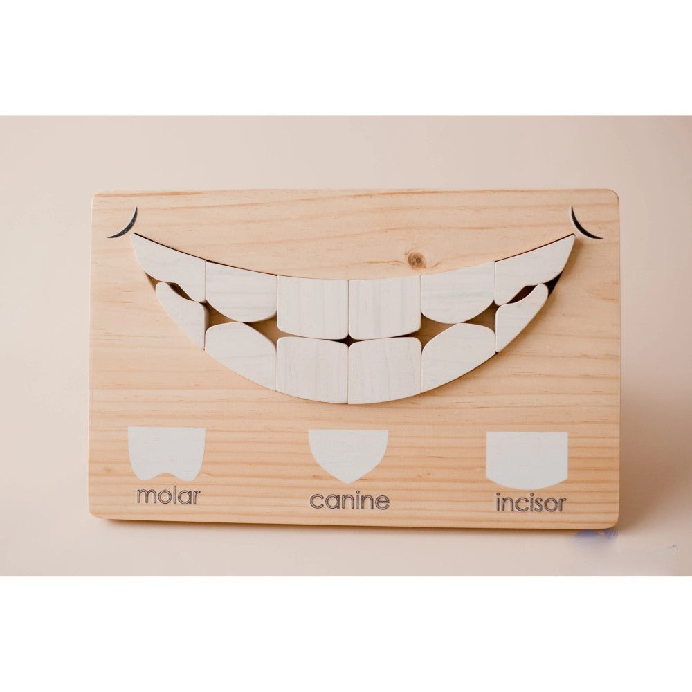 Wooden Teeth Puzzle with Wooden Toothbrush