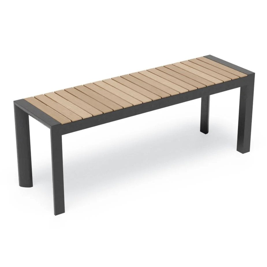 Wooden Top Metal Outdoor Bench - 120cms (Available in 2 Colors)