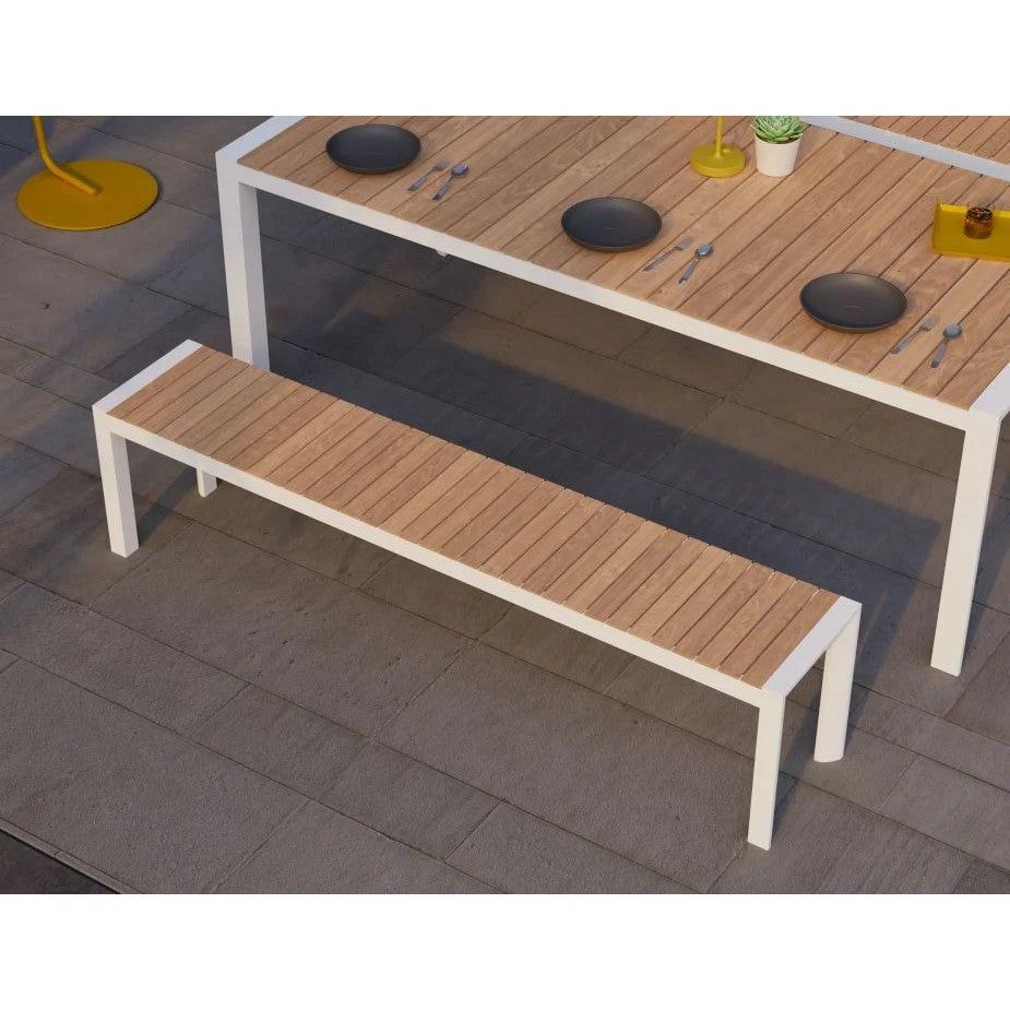 Wooden Top Metal Outdoor Bench - 190cms (Available in 2 Colors)