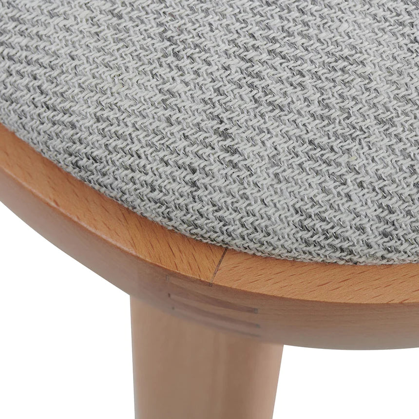 Wooden Twist Bar Chair Stool - Natural & Grey (Set of 2)