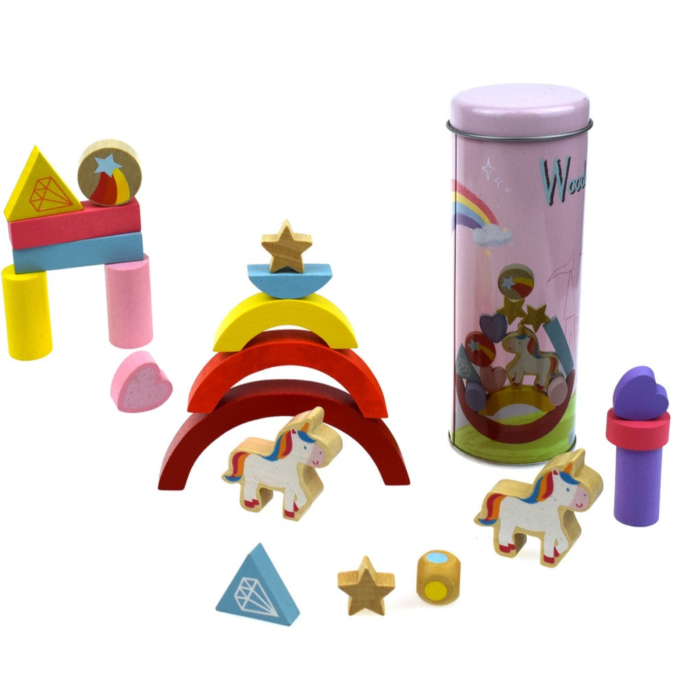 Wooden Unicorn Balancing Blocks