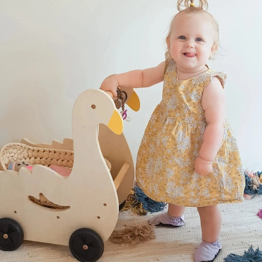 Wooden Unique Doll Pram