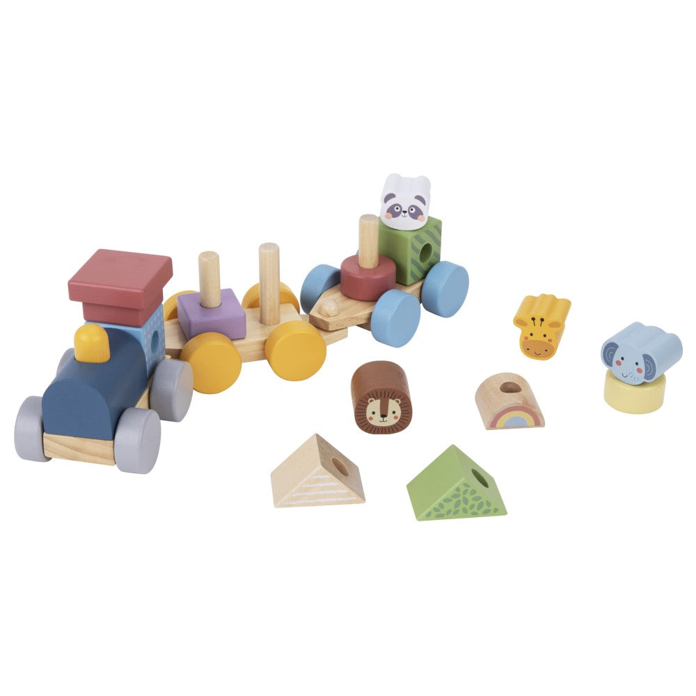 Wooden Stacking Animals Train Set