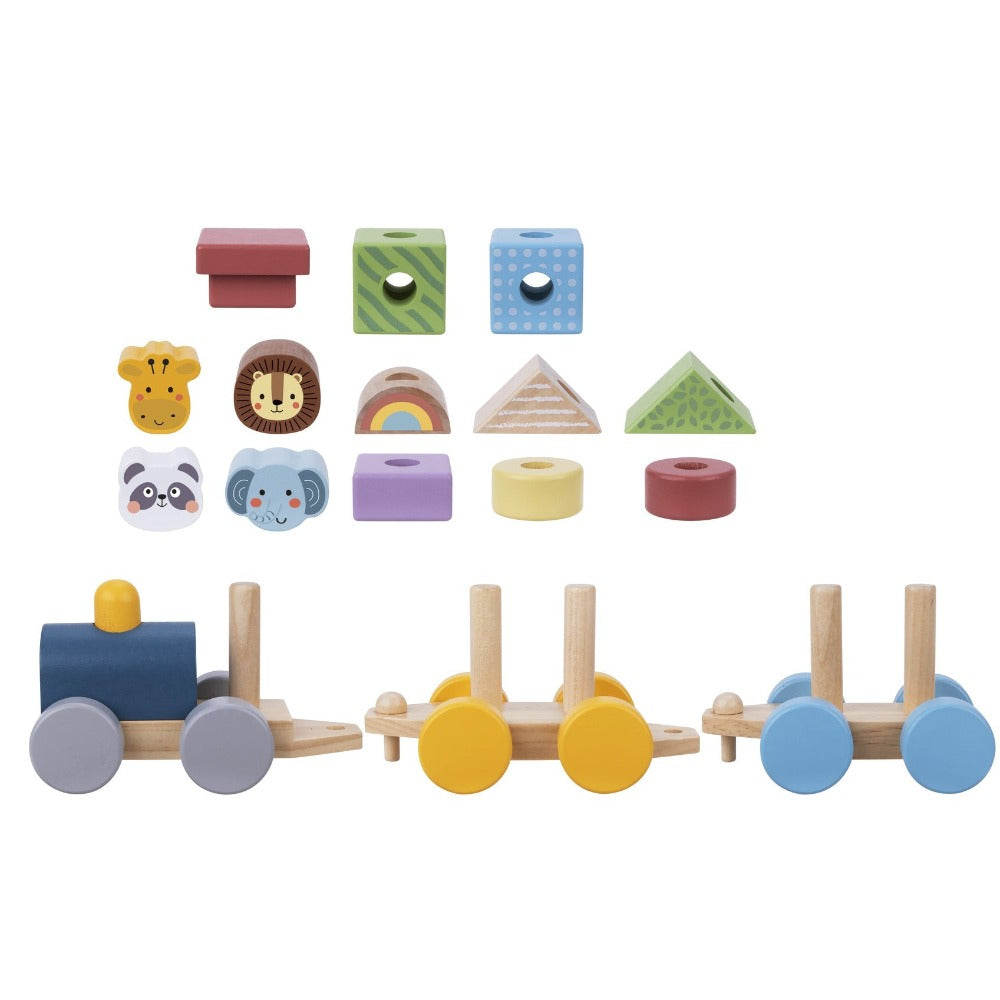 Wooden Stacking Animals Train Set