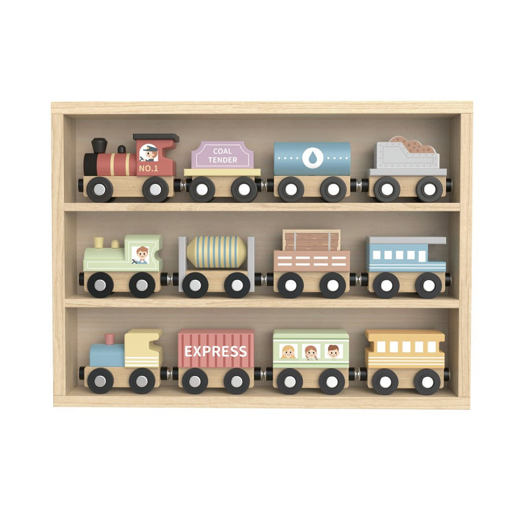 Magnetic Wooden Train & Carriages Playset