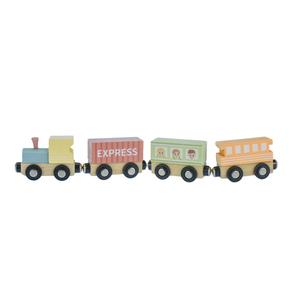 Magnetic Wooden Train & Carriages Playset