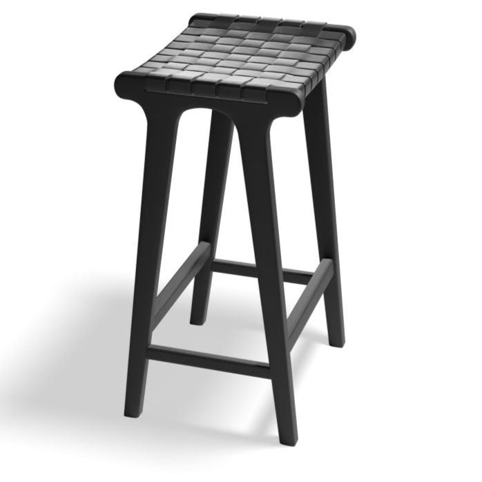 Woven Comfort Black Frame Stool