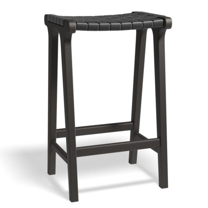 Woven Comfort Black Frame Stool