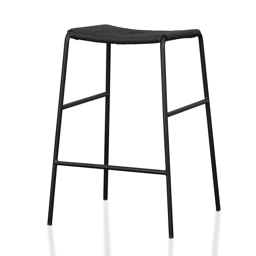 Woven Rope Bar Stool - Black (Set of 2)