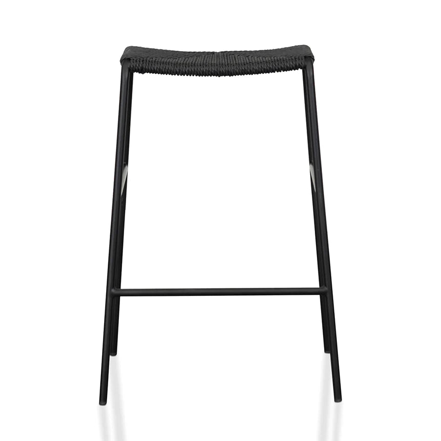 Woven Rope Bar Stool - Black (Set of 2)