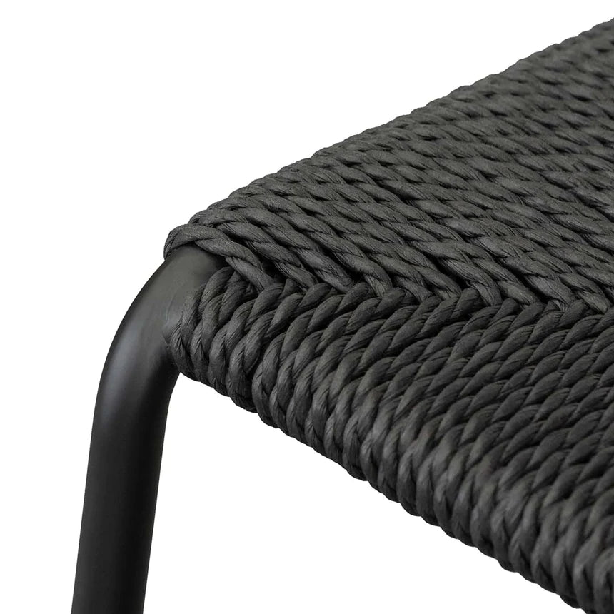 Woven Rope Bar Stool - Black (Set of 2)