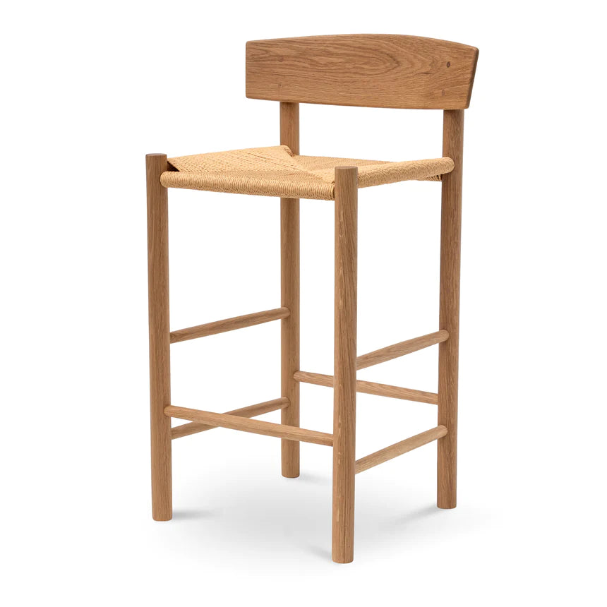 Woven Wooden Bar Chair Stool - Natural