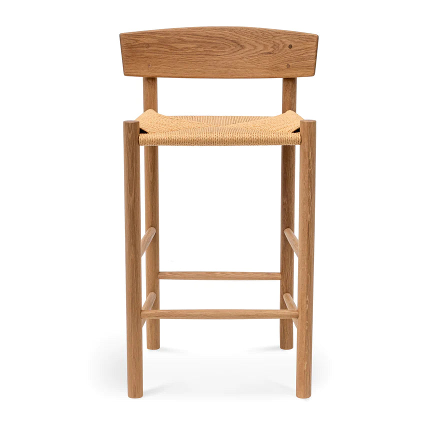 Woven Wooden Bar Chair Stool - Natural