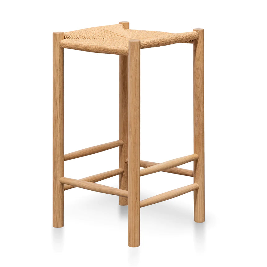 Woven Wooden Bar Stool - Natural