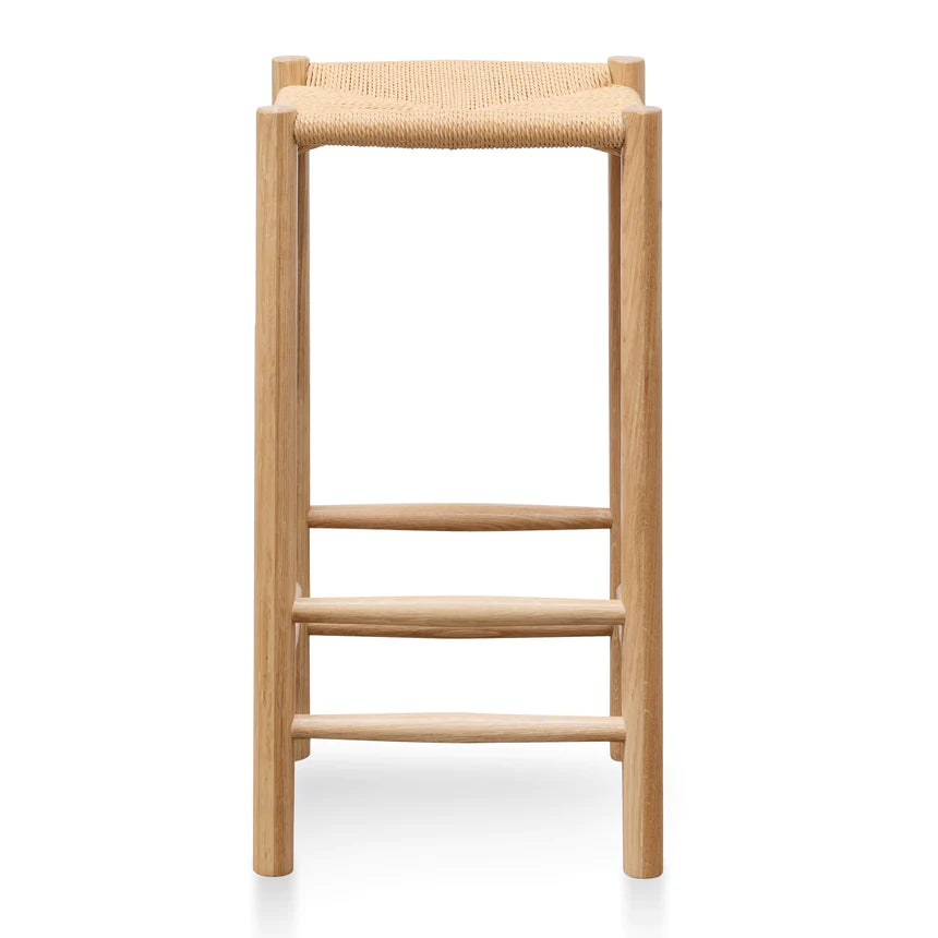 Woven Wooden Bar Stool - Natural