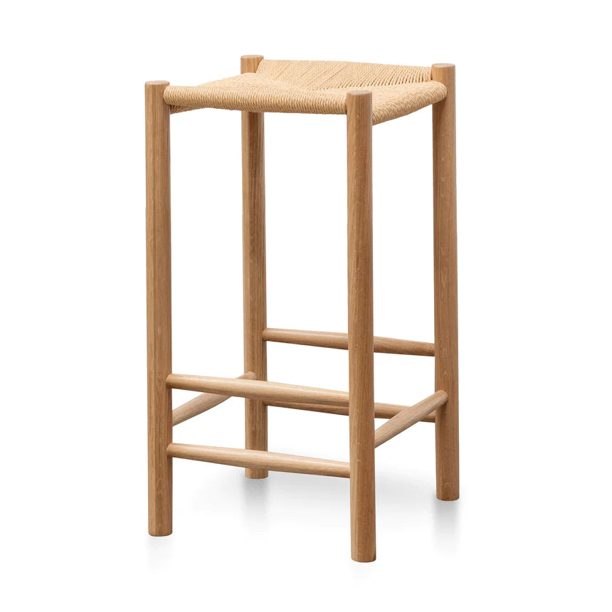 Woven Wooden Bar Stool - Natural