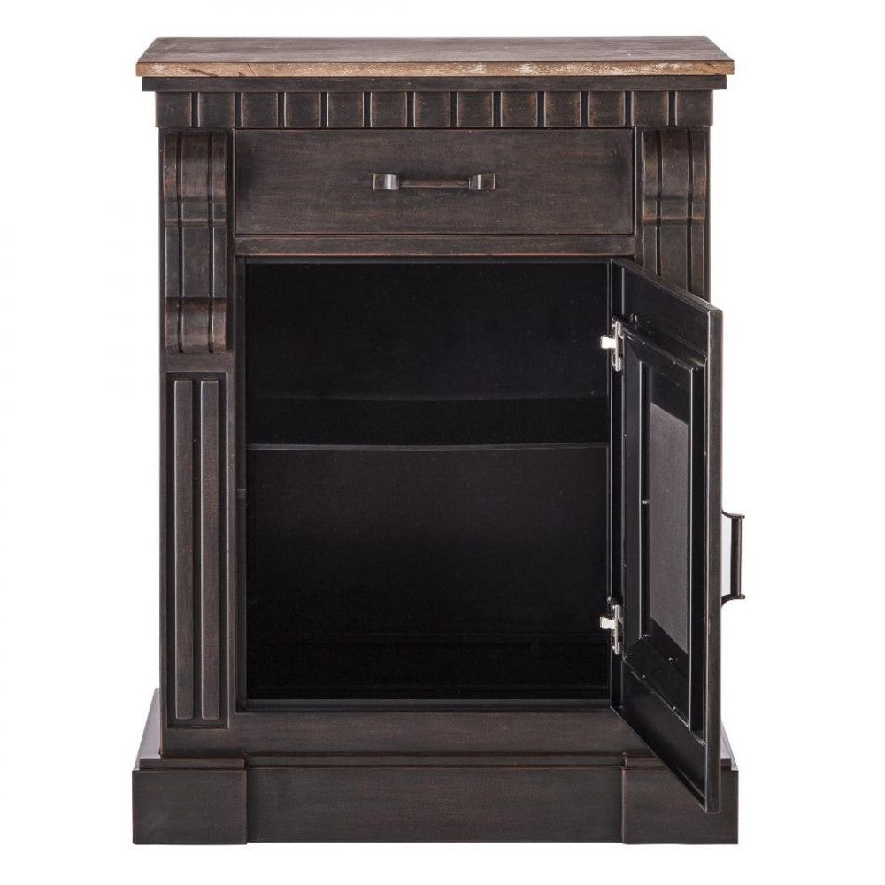 Wrought Iron Sideboard With Rustic Wooden Top