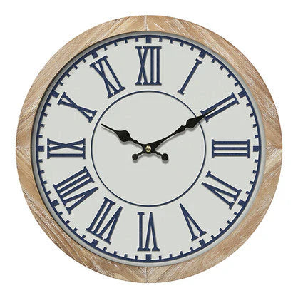 XL Hamptons Blue & White Wall Clock - 60cms