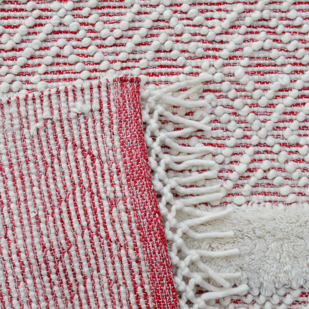 Zenith Geometrical Design Woolen Rug - Red (Available in 4 Sizes)