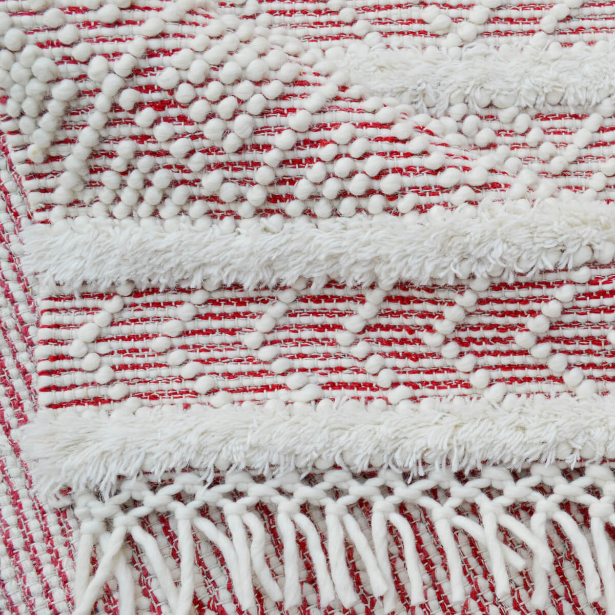 Zenith Geometrical Design Woolen Rug - Red (Available in 4 Sizes)