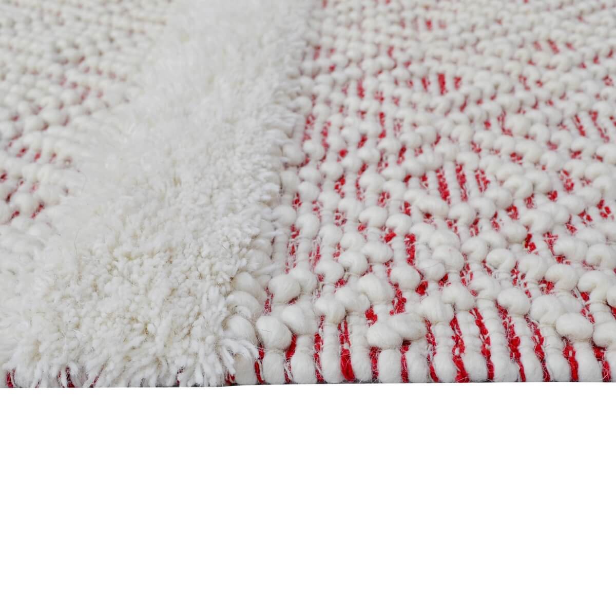 Zenith Geometrical Design Woolen Rug - Red (Available in 4 Sizes)