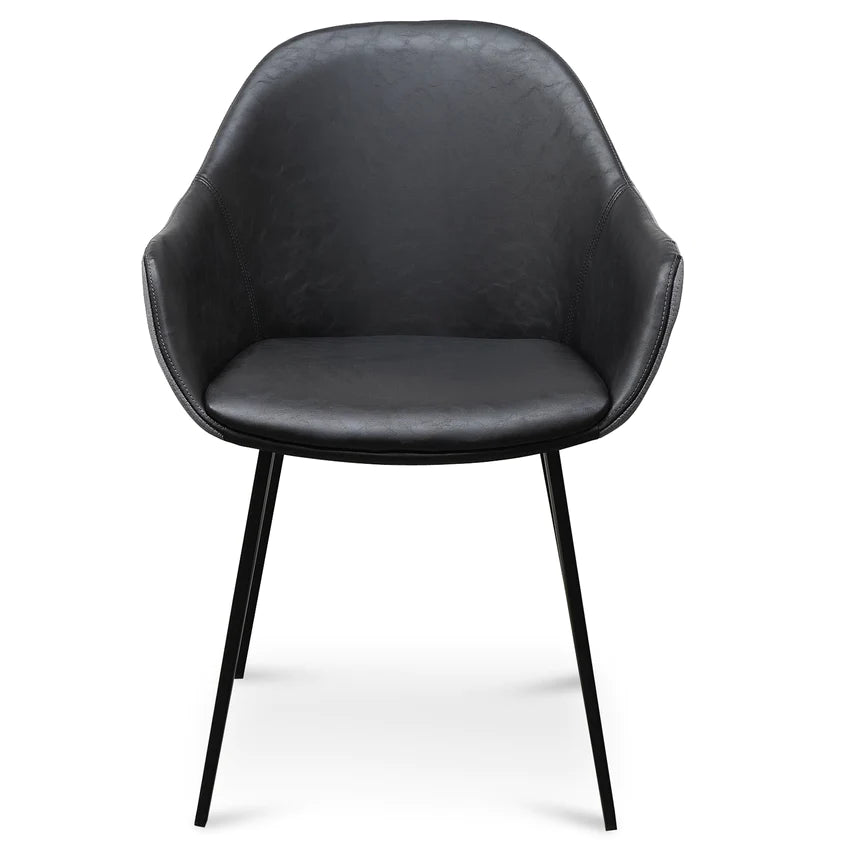 Zenith Zen Leather Dining Chair - Black (Set of 2)