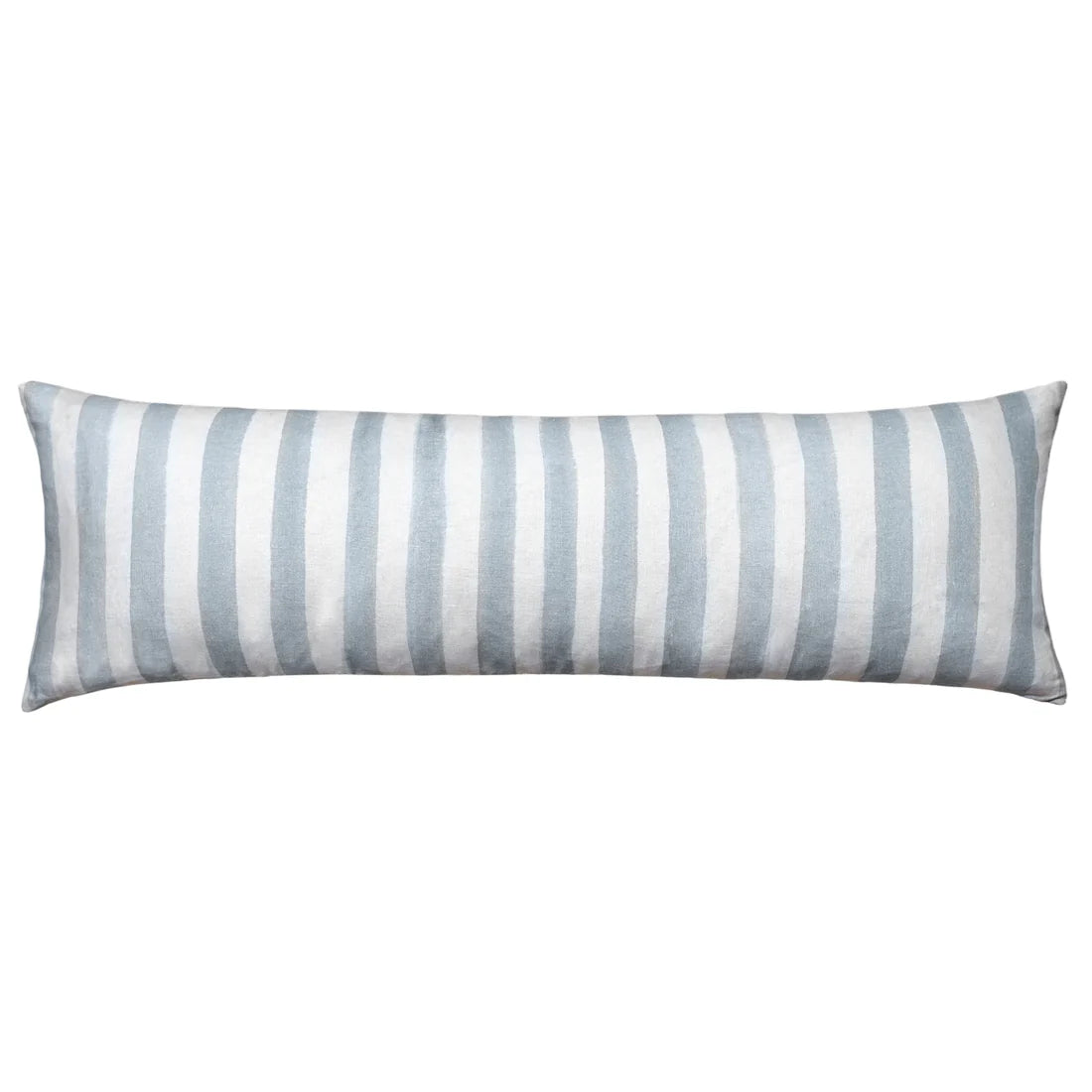 Ziggy Striped Blue Long Lumbar Linen Cushion Cover - 90X30cms