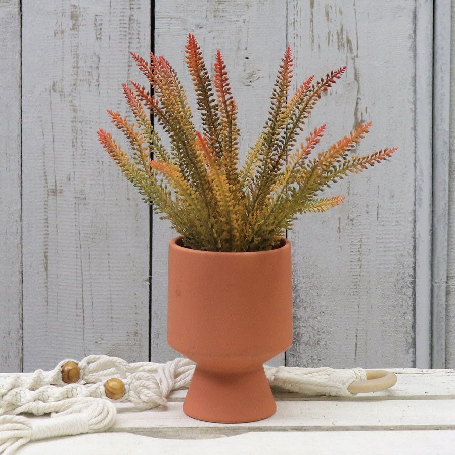 Artificial Fern in Ceramic Vase