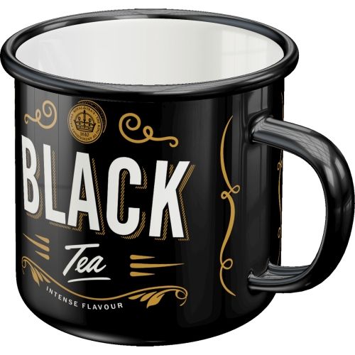 "Black Tea Extra Strong" Enamel Coffee Mug