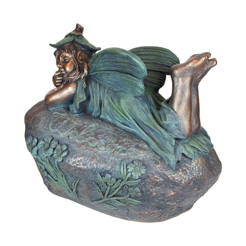 Bronze Leaning Fairy Statue