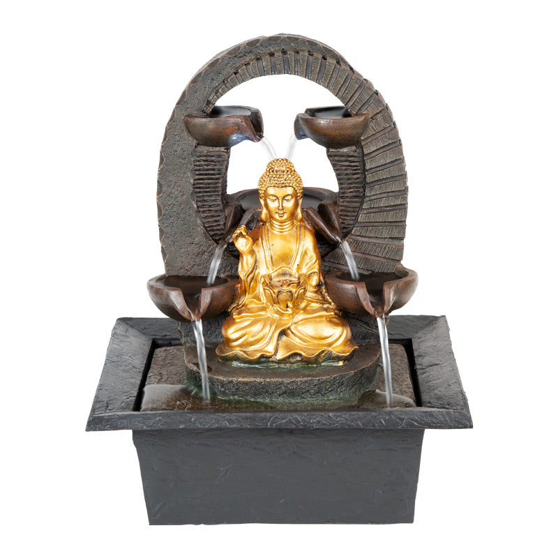 Golden Buddha Bowl Outdoor Water Fountain