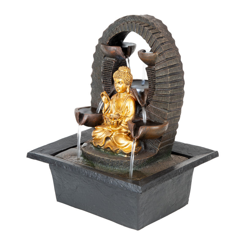 Golden Buddha Bowl Outdoor Water Fountain