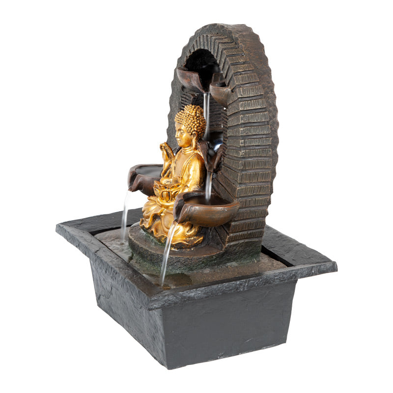 Golden Buddha Bowl Outdoor Water Fountain