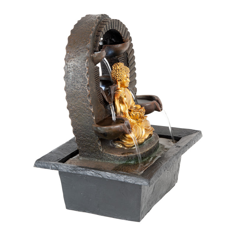 Golden Buddha Bowl Outdoor Water Fountain