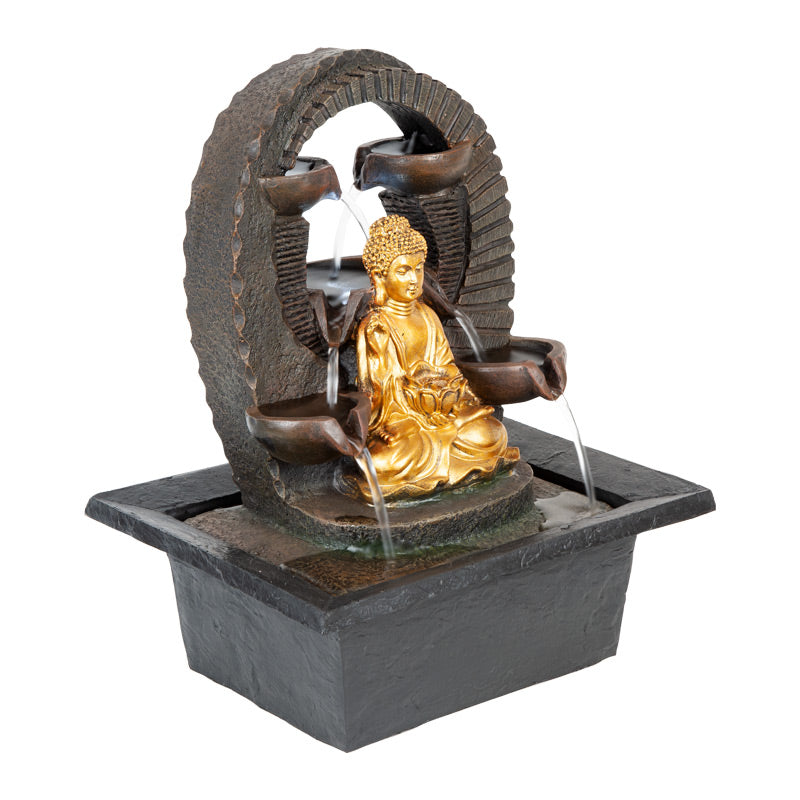 Golden Buddha Bowl Outdoor Water Fountain